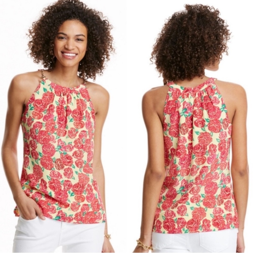 Kentucky Derby Rose Silk Blouse Vineyard Vines